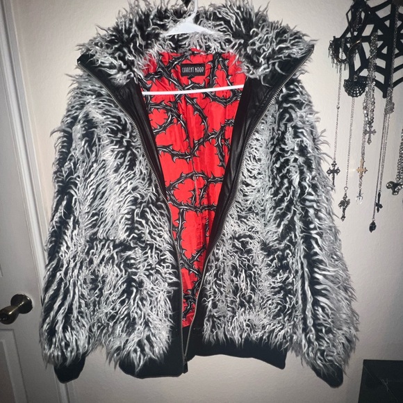 Dolls Kill Jackets & Blazers - current mood punk fur jacket ❤️‍🔥🖤